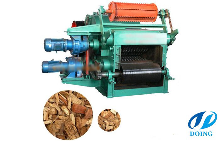 Drum tree chipping machine