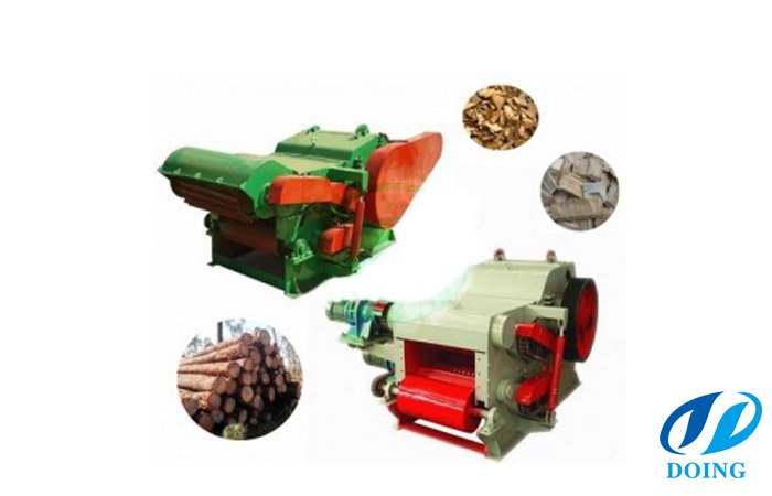 Drum wood chipping machine