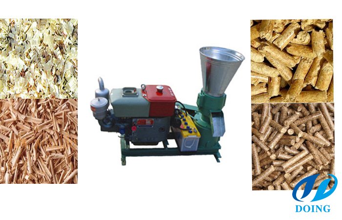 Compressed sawdust pellets machine